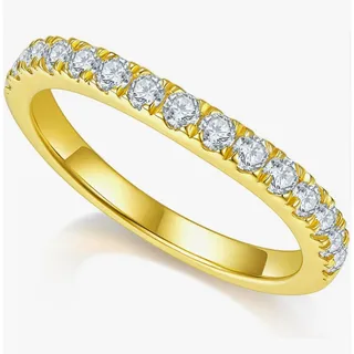 Photo of Moissanite Ring Set Size 5 925 Sterling Silver 14K Gold Plated 2.65CT New