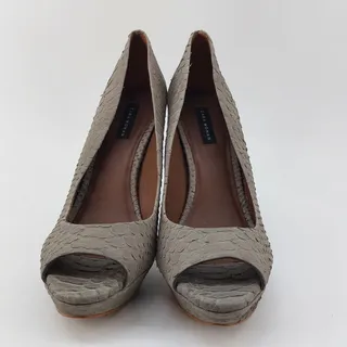 Photo of Zara Heels Size 8 Snake Embossed Animal print Pumps High Heels Open Toe EU 39