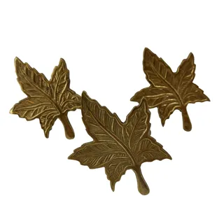 Photo of Napkin Rings Thanksgiving Fall Leaves Dining Gold Tone Lot 3