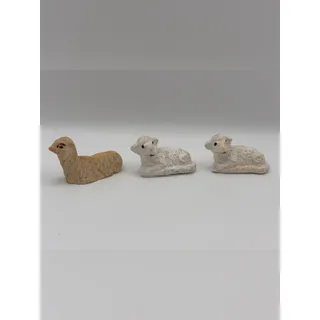 Photo of Set of 3 Vintage Chalkware Sheep and Camel Figurines Nativity Scene Craft Supply