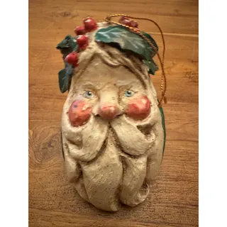 Photo of Vintage House Of Hatten Santa Head Ornament., Rustic Folk Art, Christmas Decor