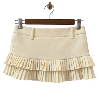 Photo of Anthropologie Lioness Pleated Hem Mini Skort Ivory EUC Size Small