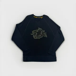Photo of Sean John Waffle Knit Thermal Sweatshirt Black Studded Lion Logo NWT Men’s XXXL