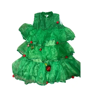 Photo of Girl's Christmas Tree Dress With Attached Ornaments Size 12/14