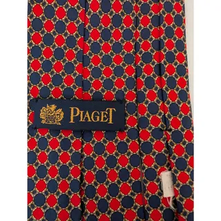 Photo of NWOT Vintage Piaget 100% Silk Men's Red & Blue Tie With Multicolor Designs