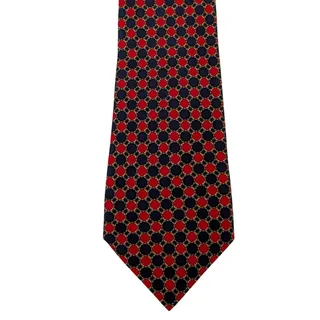 Photo of NWOT Vintage Piaget 100% Silk Men's Red & Blue Tie With Multicolor Designs