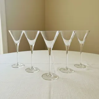 Photo of Vintage Dansk Crystal Cordial Glasses Set 5-Clear-Long Stem-Liqueur Barware