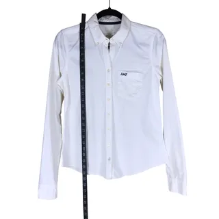 Photo of Abercrombie & Fitch Shirt Women M White Cotton Button Down Long Sleeve Work