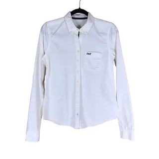 Photo of Abercrombie & Fitch Shirt Women M White Cotton Button Down Long Sleeve Work