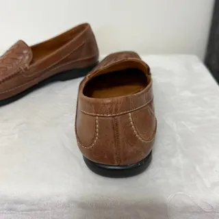 Photo of Johnston & Murphy Tidwell Woven Leather Venetian Loafers Brown Men's Size 13 M