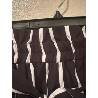 Photo of Sason Curve Black n White Stripped Paperbag Tie Front Shorts Sz 1X 