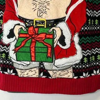 Photo of Blizzard Bay Mens M Naughty Santa Ugly Christmas Sweater Cotton Holiday Knit