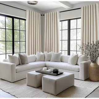 Photo of Topfinel Linen Blend Blackout Curtain 2 Panels Beige 52x90 Rod Pocket Bedroom
