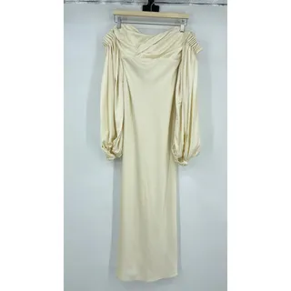 Photo of Significant Other | Danika Off Shoulder Dress in Cream Satin Maxi M US 6
