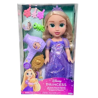 Photo of Disney Princess Rapunzel Doll Get Ready with Me Hair Set Pascal Flower Barrettes