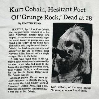 Photo of Vintage Nirvana Kurt Cobain Memorial Misprint Band Tee