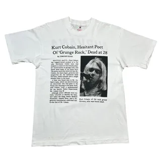 Photo of Vintage Nirvana Kurt Cobain Memorial Misprint Band Tee