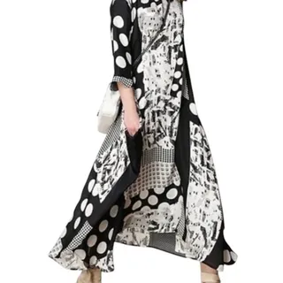 Photo of Caara Black And White Abstract Print Scarf Midi Dress Size XS New With Tags