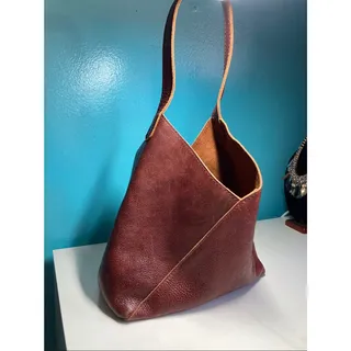 Photo of Portland Leather Goods Naomi Shoulder Bag Large Classic Cognac Brown Hobo Purse