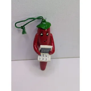 Photo of Chili Pepper Laptop Computer ChristmasOrnament Red Green 3 Inch Hanging Decor