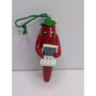 Photo of Chili Pepper Laptop Computer ChristmasOrnament Red Green 3 Inch Hanging Decor