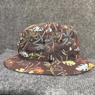 Photo of Vans Brown Tropical Floral Bucket Hat Skate Surf Summer Beach Cap Size S/M