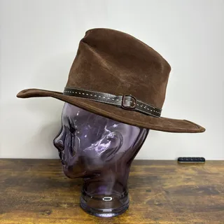 Photo of Vintage Sears Roebuck & Co Size 7 1/4 Cowboy Hat Brown Vintage Felt BuckleBand
