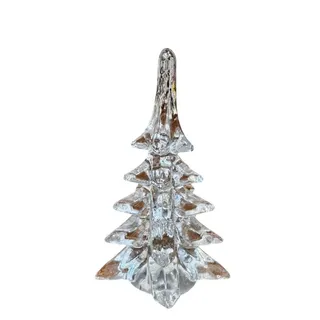 Photo of vintage clear crystal art glass Christmas tree figurine layered branches 90s