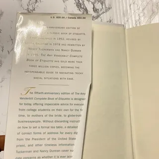 Photo of The Amy Vanderbilt Complete Book of Etiquette,- 0385413424, hardcover, Tuckerman