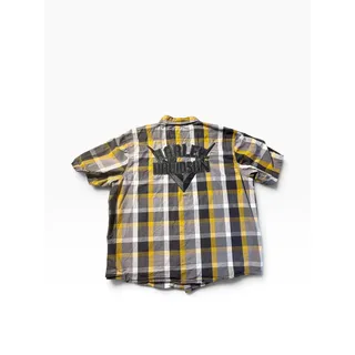 Photo of Harley-Davidson Shirt Men 2XL Gray Yellow Plaid Embroidered Back Logo Button Up