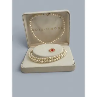 Photo of Vintage Ross-Simons Cultured Pearl Necklace Bracelet Set 14K Gold NOS Box