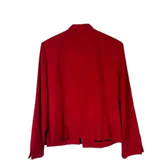 Photo of Jessica Howard Red Embroidered Floral Opened Front Blazer Jacket Women Sz 12P