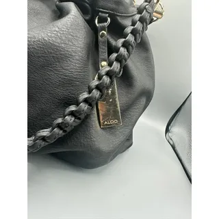 Photo of Aldo Black & Gold Drawstring Bucket Bag 12" x 12" x 5.25"