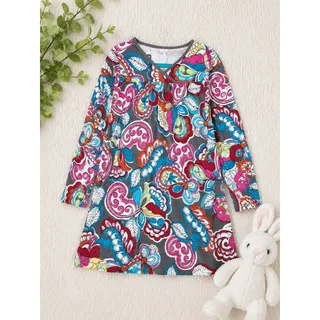 Photo of HANNA ANDERSSON Multicolor Paisley Floral Jersey Knit Dress Girls 10
