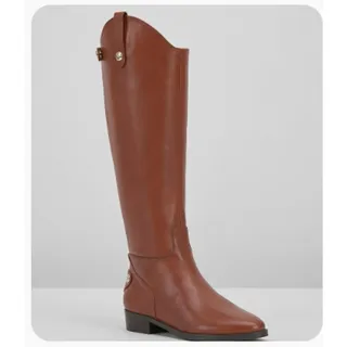 Photo of INC Womens Aleah Leather Tall Knee-High Boots cognac 7.5 Medium (B,M) NEW