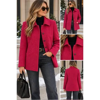 Photo of Vintage Pendleton Pink Wool Blazer Coat Women's 10 Button Front Winter Jacket