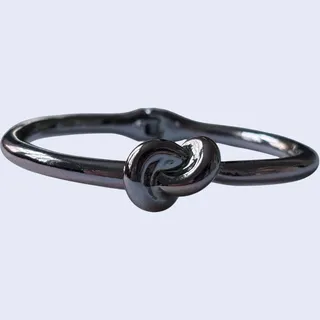 Photo of Unbranded Modern Minimalist Silver Tone Knot Bangle Bracelet Cuf