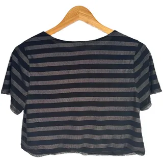 Photo of BCNU M mesh striped crop top tee y2k grunge M
