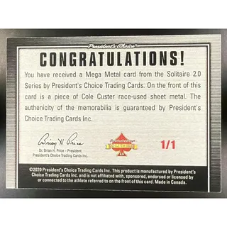 Photo of 2020 President's Choice Mega Metal Cole Custer 1/1