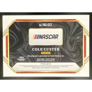 Photo of 2024 Panini Select Cole Custer Trackside Action Signatures Blue Prizms /99 Auto