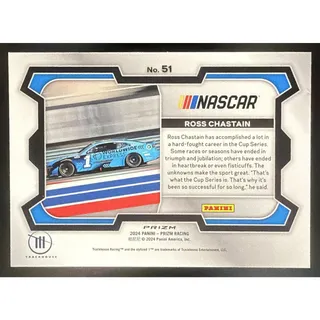 Photo of 2024 Panini Prizm Ross Chastain #51 Rides White Sparkle Prizms