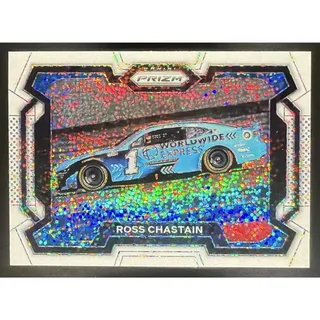 Photo of 2024 Panini Prizm Ross Chastain #51 Rides White Sparkle Prizms