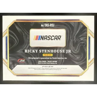 Photo of 2024 Panini Select Ricky Stenhouse Jr Trackside Action Signatures Blue Prizm /99