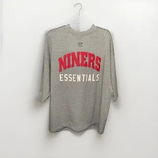 Photo of Copied - Fear of God Essentials x NFL SF 49ers 3/4 Football Tee Concrete Heather M NWT
