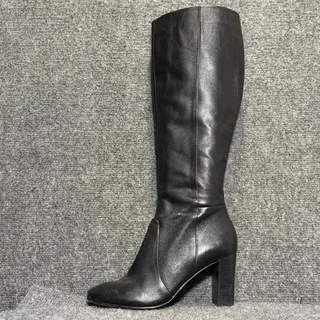 Photo of Banana Republic Black Leather Tall Block Heel Knee High Boots Womens Size 7.5