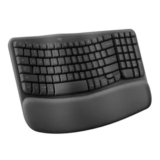 Photo of Logitech Wave Keys Ergonomic Wireless Keyboard with Memory Foam Palm Rest New OB