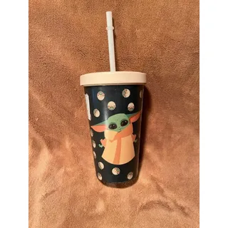 Photo of Baby Yoda Reusable Tumbler w/Lid & Straw-NEW