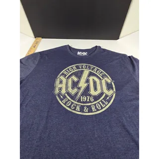 Photo of AC/DC High Voltage 1976 Rock & Roll T Shirt Mens 2XB Big Navy Band Tee 2021