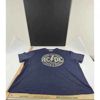 Photo of AC/DC High Voltage 1976 Rock & Roll T Shirt Mens 2XB Big Navy Band Tee 2021