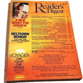 Photo of Reader's Digest Magazine February 1988 Vintage Back Issue Collectible Ads
